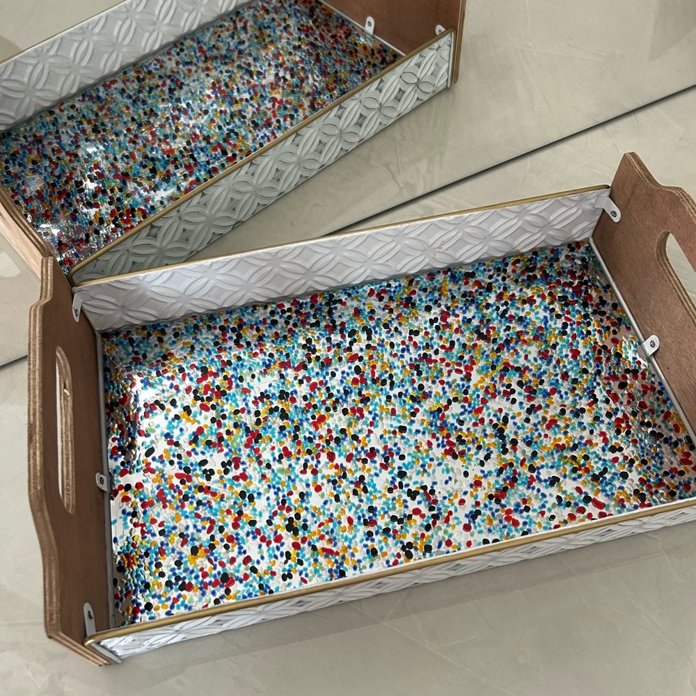 Colorful Tray with Handles